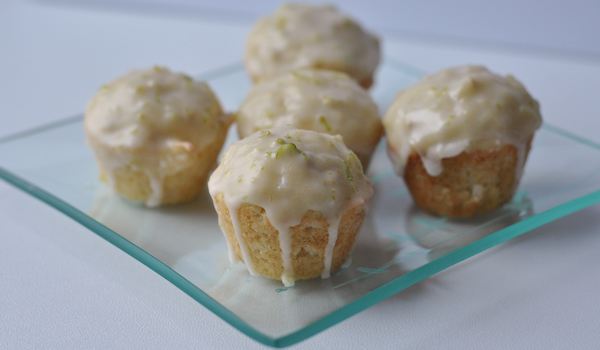 coconut muffins with lime glaze