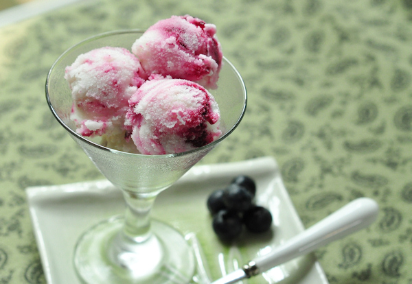 Lemon Blueberry Swirl Sherbet