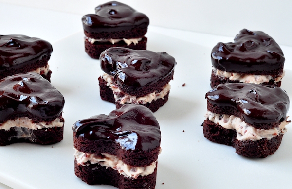 valentine brownie hearts dipped