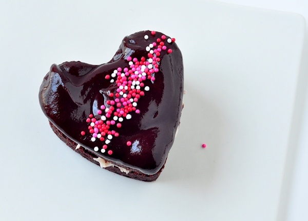 valentine brownie hearts - one