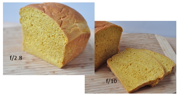 depth of field illustration - bread
